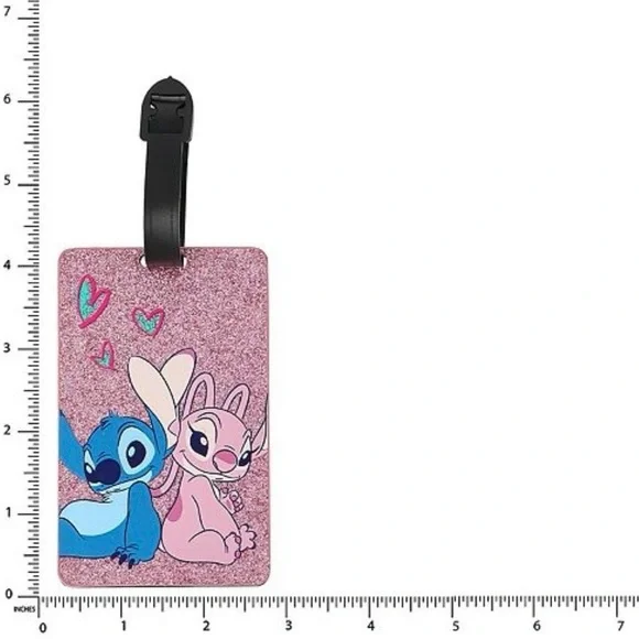 Disney Stitch and Angel Pink Glitter Luggage Tags - Picture 6 of 7